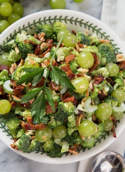 Broccoli Grape Salad - this version is light and creamy and the absolute best broccoli salad out there!