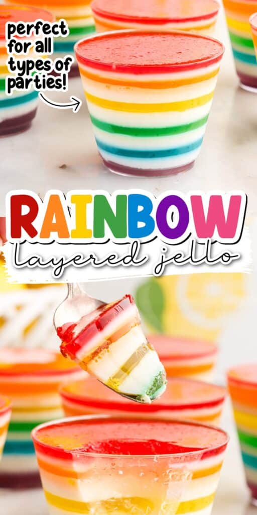 Rainbow layered jello.