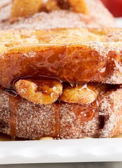 Tonga Toast sliced and ready to eat on a plate.